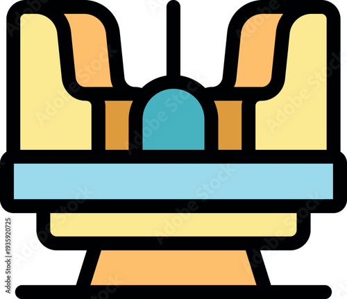 Carousel ride spinning at high speed providing thrilling experience in amusement park