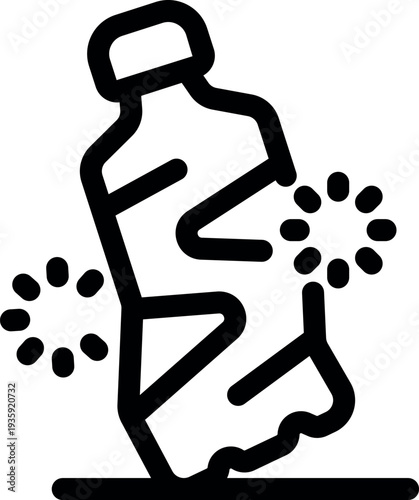 Crushed plastic bottle polluting the environment, representing plastic waste and environmental damage