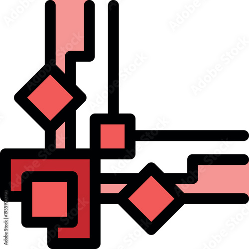 Blockchain scheme representing decentralized and distributed ledger technology, ensuring transparency and security in online transactions