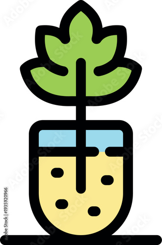 Simple illustration of a plant sprouting from soil