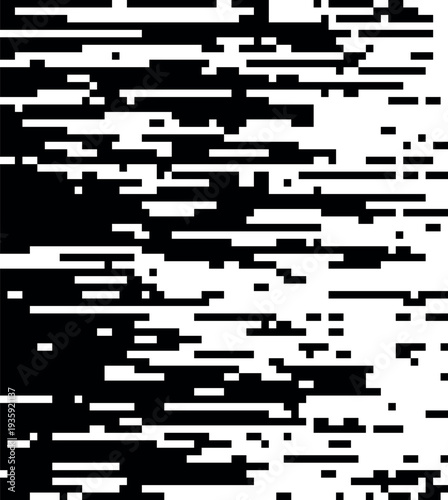Horizontal digital distortion pixel effect black gradient