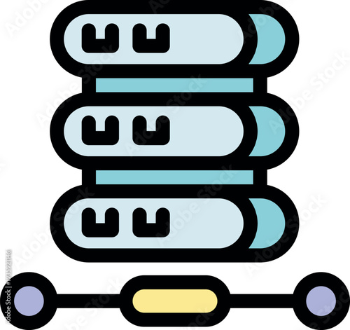 Server is processing data and transferring it to another device using network connection