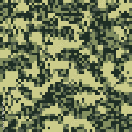 Military pattern in pixel style. Terrain camouflage background