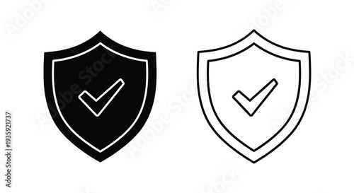 Secure checkmark shields design Vector