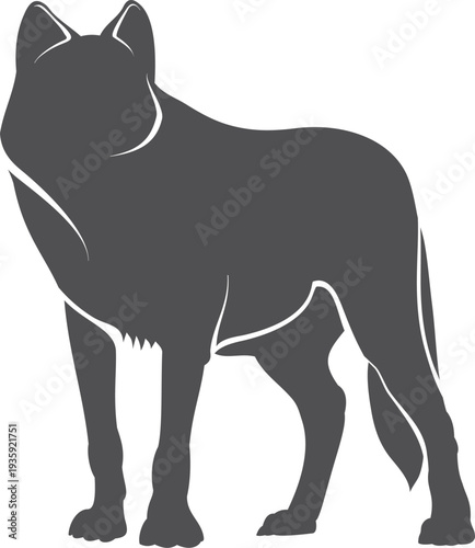 Wolf black tattoo. Forest tribal beast icon