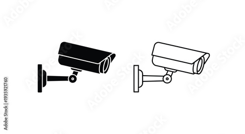 Modern surveillance cameras set Vector