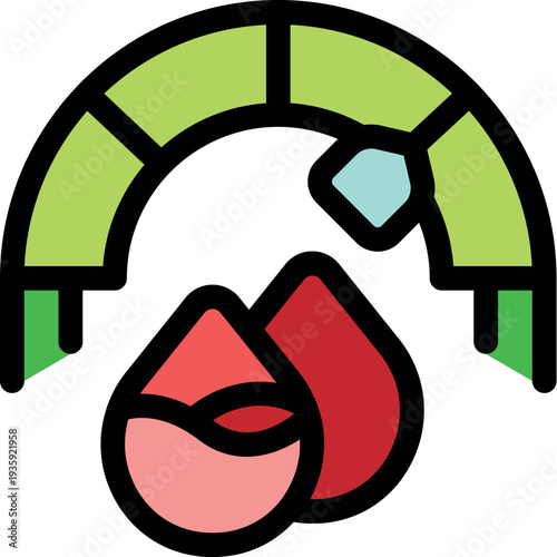 Blood pressure measuring device indicating healthy blood circulation, promoting cardiovascular wellness