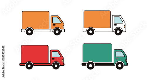 Delivery Truck Line minimal graphic color vector