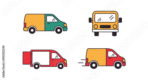 Delivery van Line art vector abstract smooth elegant illustration