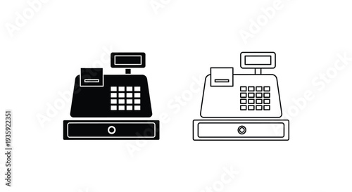 Modern cash register icons set Vector