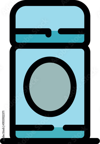 Washing machine icon representing laundry cleaning appliance with front load automatic function