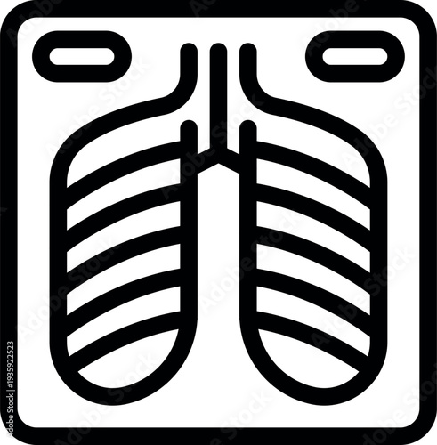 Radiograph of healthy human lungs, providing a clear view of the respiratory system for medical diagnosis