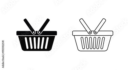 Minimal shopping baskets design Vector