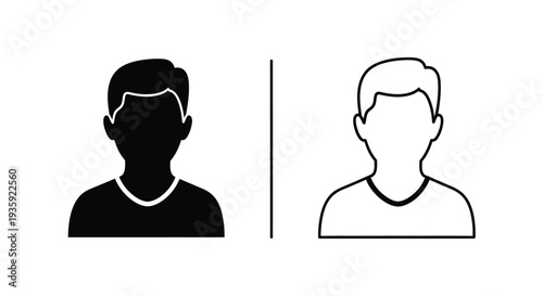 Set of 2 male user profile avatar icons vector