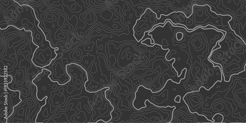  black and white topographic map with contour lines and varying elevations Topographic Contour Map Background.