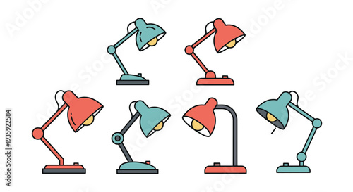 Desk Lamp Line art dynamic abstract creative vector