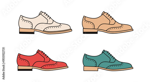 Derby Shoes Line art vector modern smooth color
