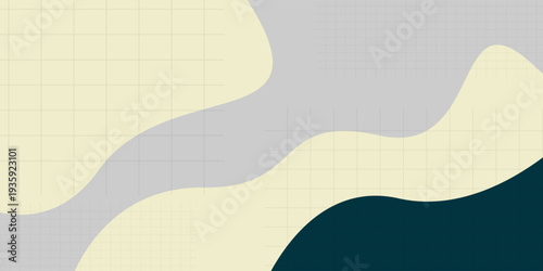 Abstract Wavy Background with Soft Color Palette and Grid Overlay