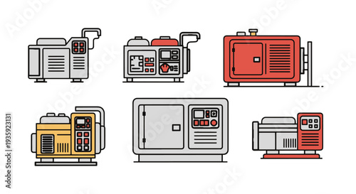 Diesel Generator Line art minimal abstract style vector