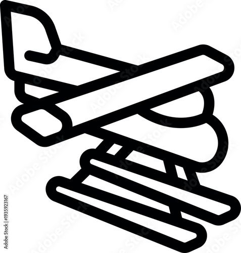 Seaplane resting on water, featuring pontoons for buoyancy, prepared for an exciting takeoff