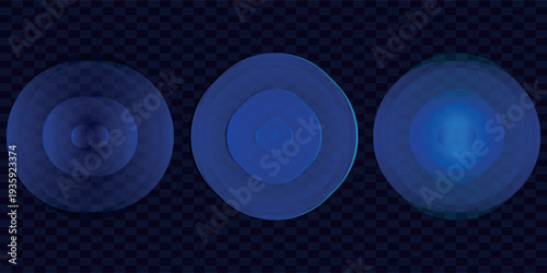 Sound wave. Signal concentric circle. Round light effect. Wifi range. Radio station signal. Water ripple with circle waves. A place or a painful point. Radar screen. Vector effect.