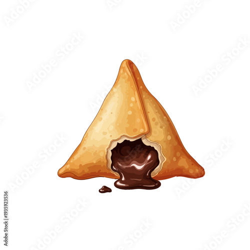 Chocolate Samosa Realistic Flat Vector Fusion Dessert