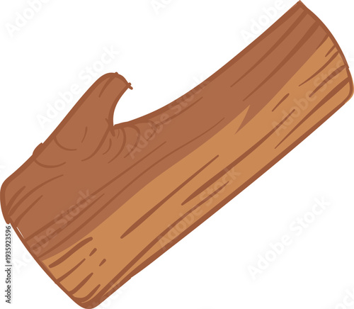 Firewood cartoon icon. Natural timber rough material