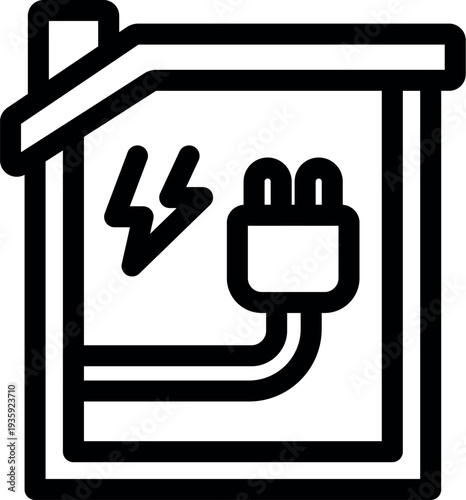 Electric power is being supplied to a house through a plug and cable, ensuring a reliable energy source