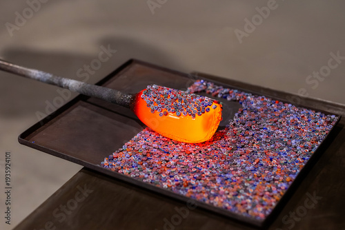 Canvas Print Murrine processing molten glass Murano, millefiori technique mosaic, Venetian cr