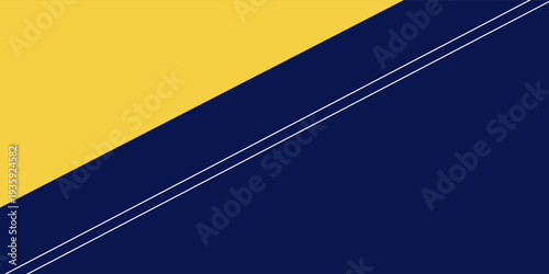 Abstract geometric pattern featuring a bold diagonal split of vibrant yellow and deep navy blue, subtly outlined by white lines, creating a dynamic modern background or design element