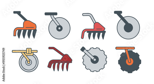 Disc harrow Line art vector dynamic smooth color illustration