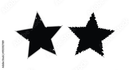 Two jagged black stars against a plain white background