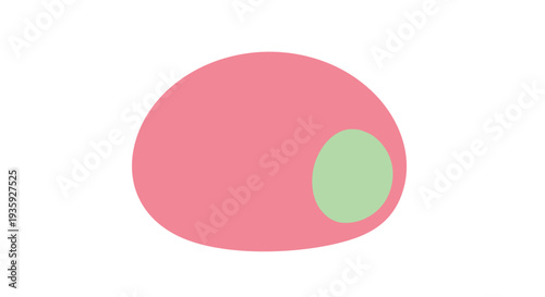 Minimalist pink mochi illustration, traditional Japanese rice cake vector, soft pastel wagashi dessert icon, sweet dango snack graphic