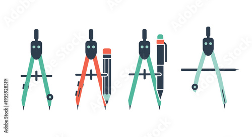 Drafting Compass abstract elegant tone illustration