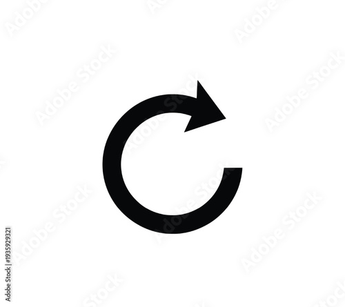 Circular rotation arrow icon design showing concept of update reload refresh and reset procedures