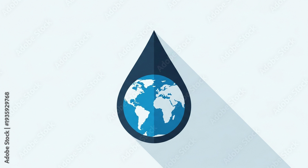 Obraz premium A blue and white globe inside a water drop