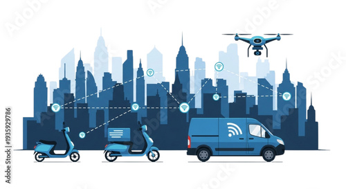 Urban Logistics Network with Delivery Vehicles and Drone Technology
