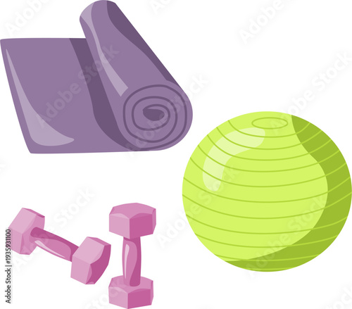 Dumbbells, Water Bottle and Yoga Mat Workout Set