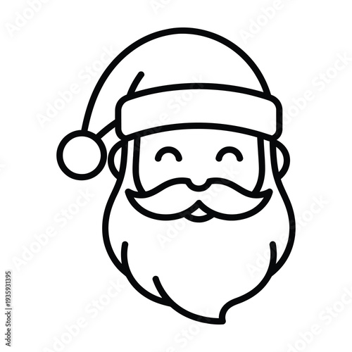 Vector of santa claus with a smiling face and a traditional hat for holiday use