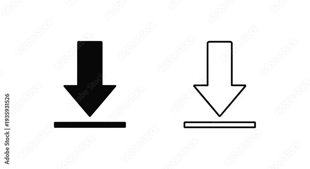 Fototapeta premium Download Arrow Icon Set Vector