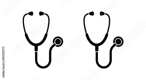 Medical stethoscope icons set Vector