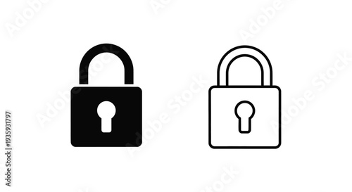 Secure lock icons set Vector