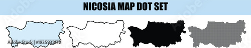 Nicosia region map vector illustration graphic set for geographical data and creative design.