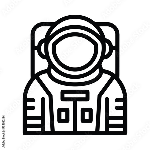 Detailed vector of an astronaut in a full spacesuit with a reflective visor