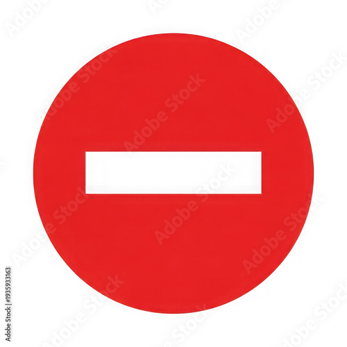 Free Download A bold red circle with a horizontal white line through the center. isolated on transparent background - GFXLoad