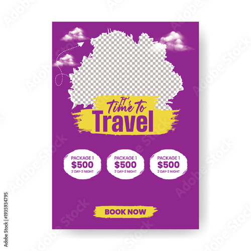 Online Reservation Travel Agency Flyer Poster Leaflet Marketing Template for Global Travel Promotion, Holiday Package Deals, Visa Assistance, Airline Booking Campaign