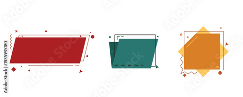 Template graphics with geometric banners with frames to put your own text. Set of modern geometric.