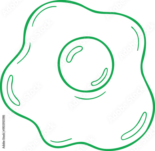 Green line of fried egg