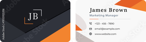 Modern Diagonal Corporate Business Card Design layout – Editable Vector