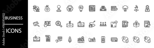 Professional business icons set for commercial use